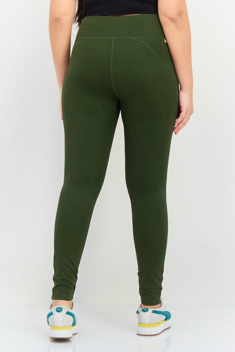 PUMA Women Sportswear Fit Brand Logo Training Tights, Green - Image 3