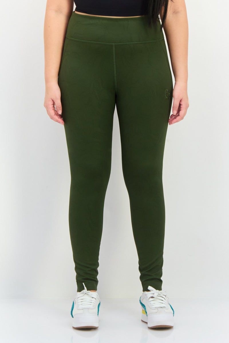 PUMA Women Sportswear Fit Brand Logo Training Tights, Green - Image 1