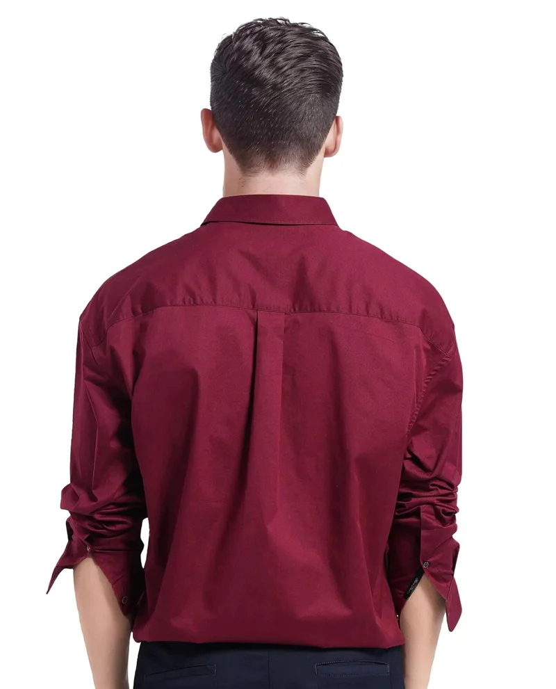 Rare Rabbit Men's Plain Boxy Fit Shirt
