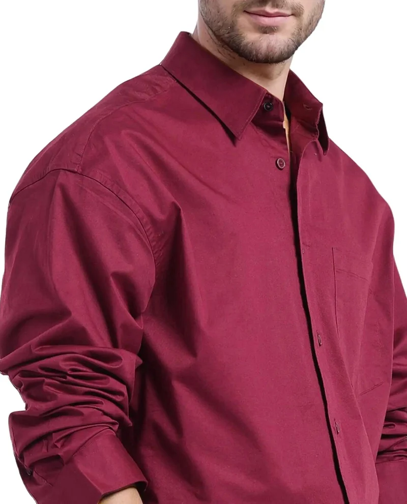 Rare Rabbit Men's Plain Boxy Fit Shirt