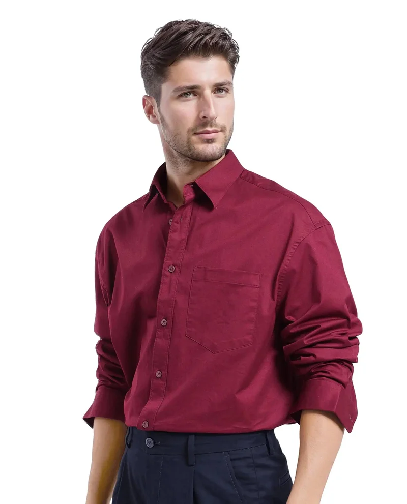 Rare Rabbit Men's Plain Boxy Fit Shirt