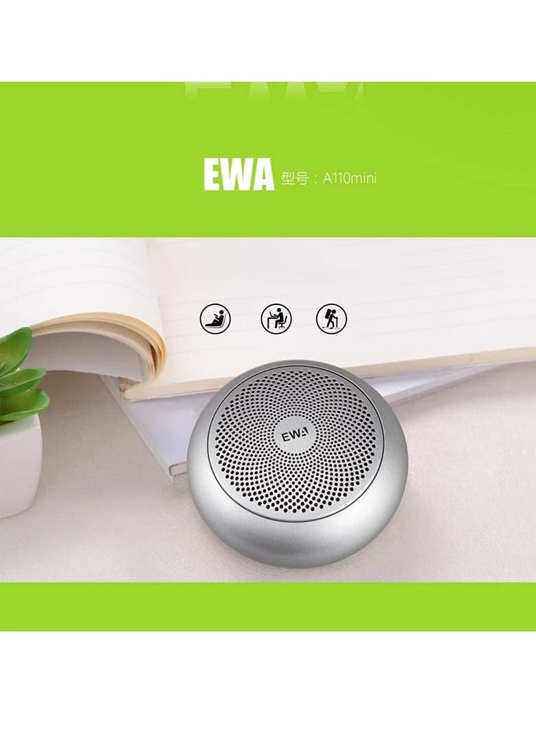 EWA A110 MINI Bluetooth Speaker Portable Metal Wireless Speakers Music Player Strong Sound Card Play Speaker (Gray) - Image 4