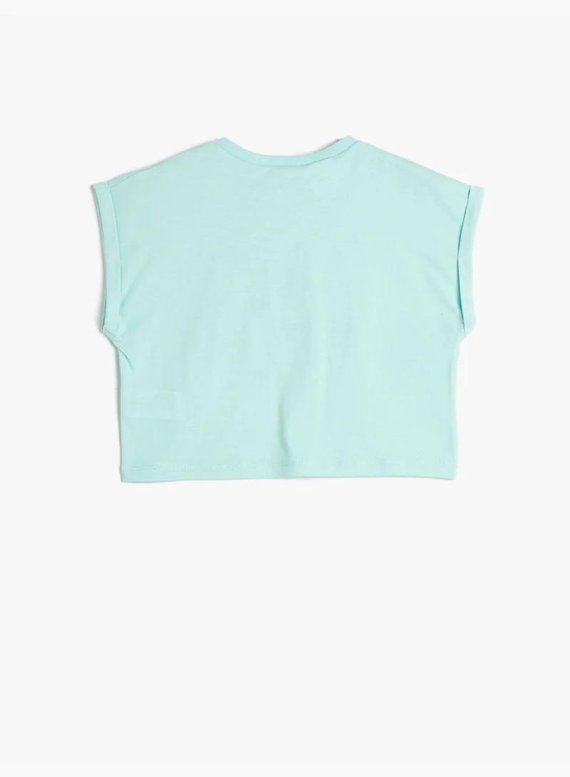 KOTON SmileyWorld:registered: Crop T-Shirt Licensed Short Sleeve Crew Neck Cotton