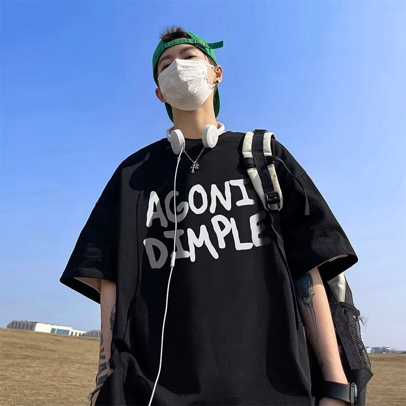 American-style Heavy T-shirt Men's Teenager Short-sleeved Summer Trendy Brand Loose Half-sleeved Top Japanese Style Vintage Men's T-shirt - Image 2