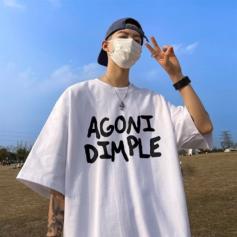 American-style Heavy T-shirt Men's Teenager Short-sleeved Summer Trendy Brand Loose Half-sleeved Top Japanese Style Vintage Men's T-shirt - Image 3