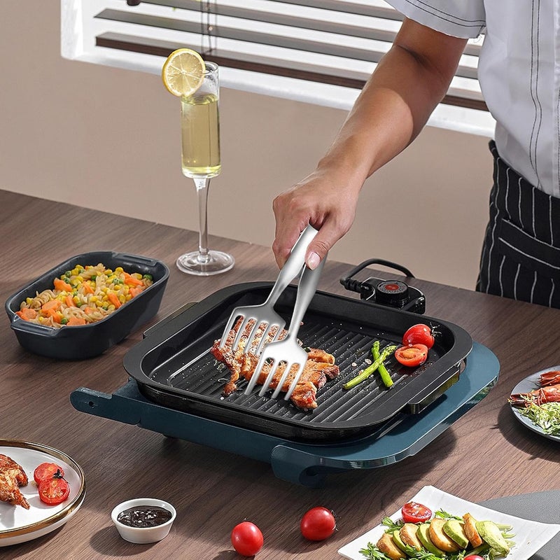 Stainless Steel Grill Tongs – 27x10x7.8cm Heat-Resistant Kitchen Cooking Tongs, Durable BBQ Grilling Utensils, Fish Steak Buffet Serving Tools | essental Accessories for Restaurant Home Outdoor Party - Image 3