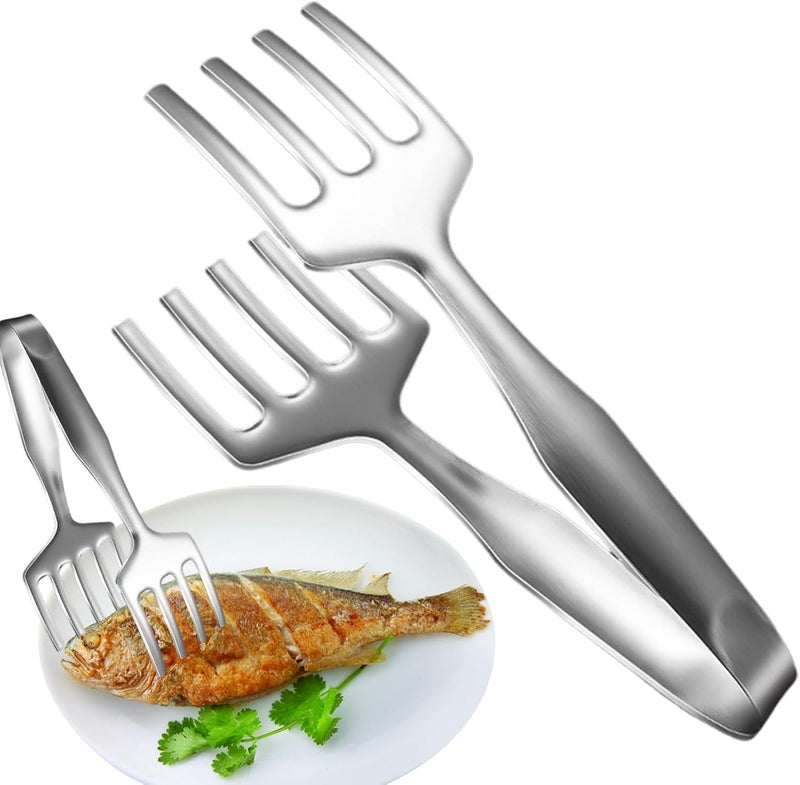 Stainless Steel Grill Tongs – 27x10x7.8cm Heat-Resistant Kitchen Cooking Tongs, Durable BBQ Grilling Utensils, Fish Steak Buffet Serving Tools | essental Accessories for Restaurant Home Outdoor Party - Image 5