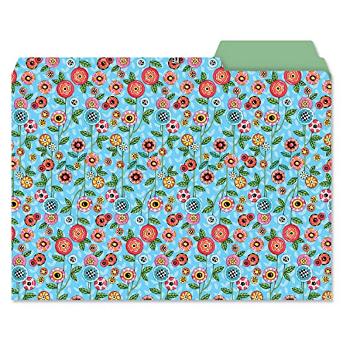 Current Mary Engelbreit File Folders Value Pack - Bulk Set of 24, 6 Pretty Decorative Designs, 1/3 Cut Tabs, Heavy-Duty Paper Stock, Office Supplies for Home & Work, 9-½” x 11-¾” Letter Size - Image 5