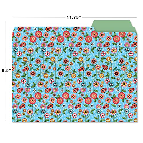 Current Mary Engelbreit File Folders Value Pack - Bulk Set of 24, 6 Pretty Decorative Designs, 1/3 Cut Tabs, Heavy-Duty Paper Stock, Office Supplies for Home & Work, 9-½” x 11-¾” Letter Size - Image 2