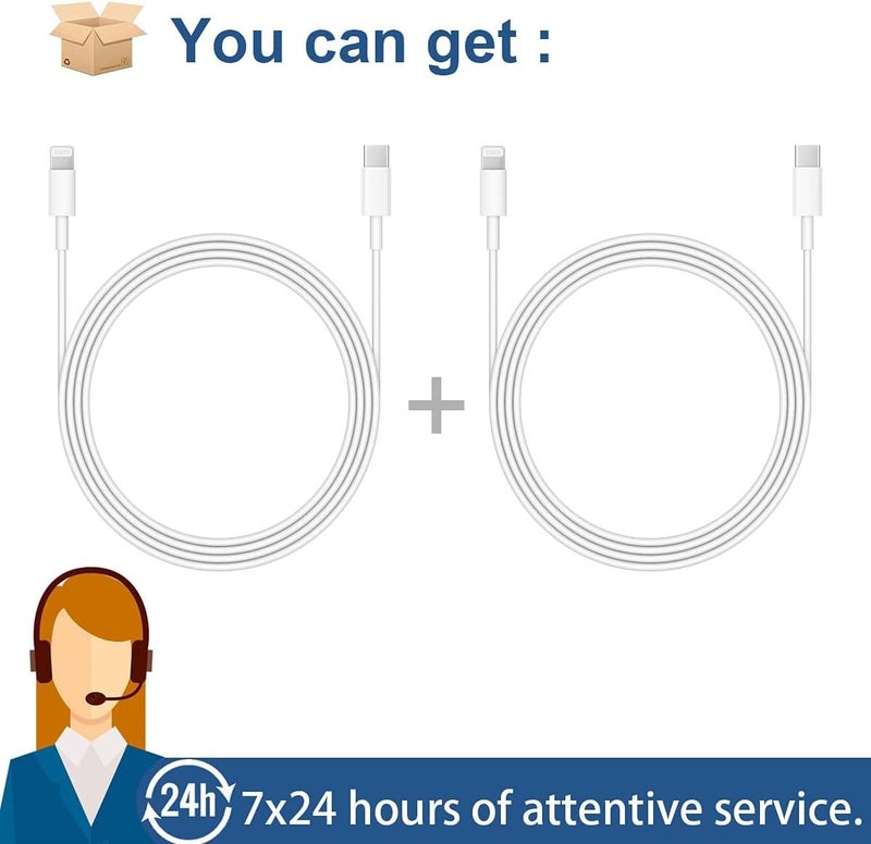 ROMITAZ iPhone Fast Charger Lightning Cable [Apple MFi Certified] 2-Pack USB-C to Lightning Cable (6.6Ft) - Fast Charging Compatible with iPhone 14/14 Plus/14 Pro/14 Pro Max/13/13 Pro/12/12 Pro/12 Pro Max/11/iPad - Image 5