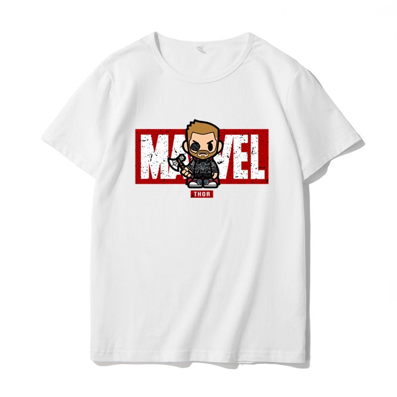 2020 Trendy Parent-Child Wear Marvel Children'S Clothing Iron Man Captain America Short Sleeve Western Style Baby Half Sleeve Bottoming Shirt - Image 1