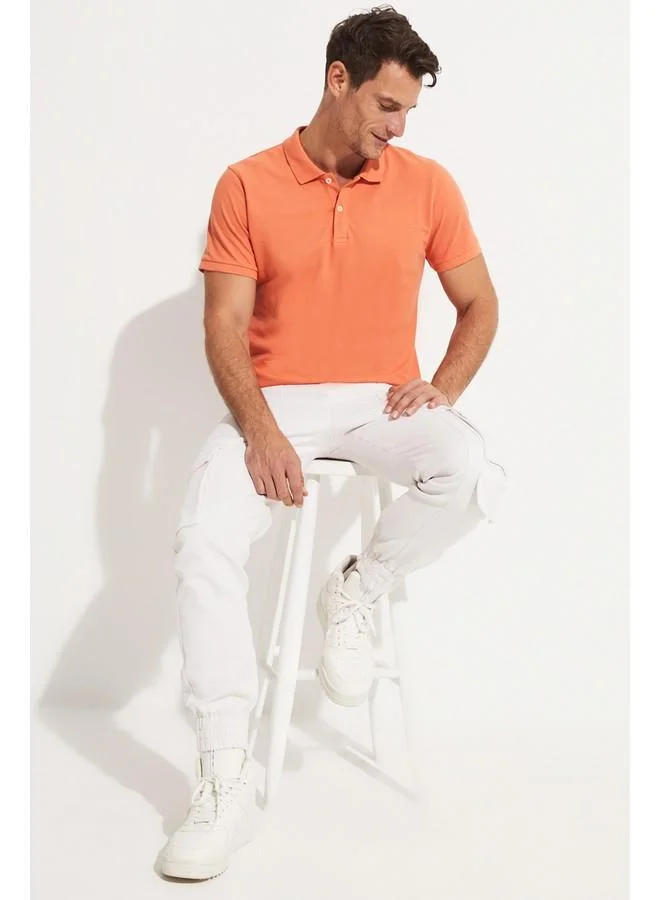 جون June Men Regular Fit 100% Cotton Polo Neck Tshirt Dark Salmon