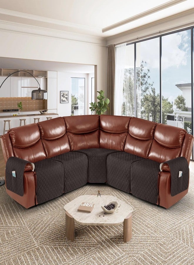 Ruaozz غطاء كرسي بدون مساند للذراعين من Ruaozz، مقاوم للماء بنسبة 100%، مناسب للكنبة الركنية القابلة للإمالة - غطاء مقعد إضافي كبير الحجم من قطعة واحدة للكنبة القابلة للإمالة - مانع للانزلاق، قابل للغسل، لون شوكولاتة - Image 5