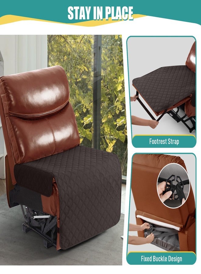 Ruaozz غطاء كرسي بدون مساند للذراعين من Ruaozz، مقاوم للماء بنسبة 100%، مناسب للكنبة الركنية القابلة للإمالة - غطاء مقعد إضافي كبير الحجم من قطعة واحدة للكنبة القابلة للإمالة - مانع للانزلاق، قابل للغسل، لون شوكولاتة - Image 4