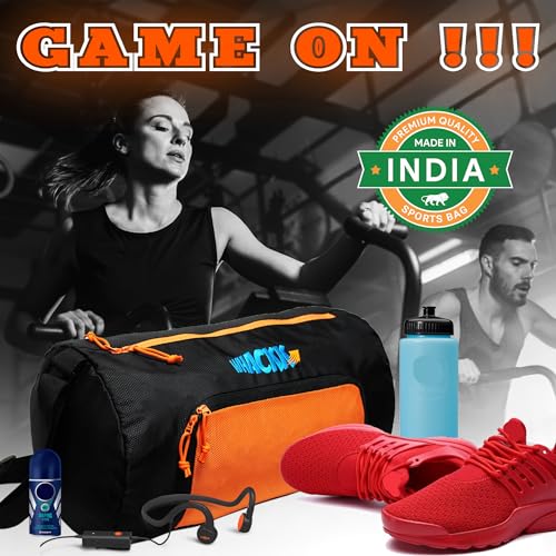 Whackk Track Org 31L |Gym Bags |Fitness Bag|Sports Duffle|Multipurpose Carry Bag |Travel Duffel Bag|Adjustable Strap|Air Ventilated Pocket for Shoes|Unisex|Lightweight|Sports Kit|Kitbag|for Men Women - Image 3