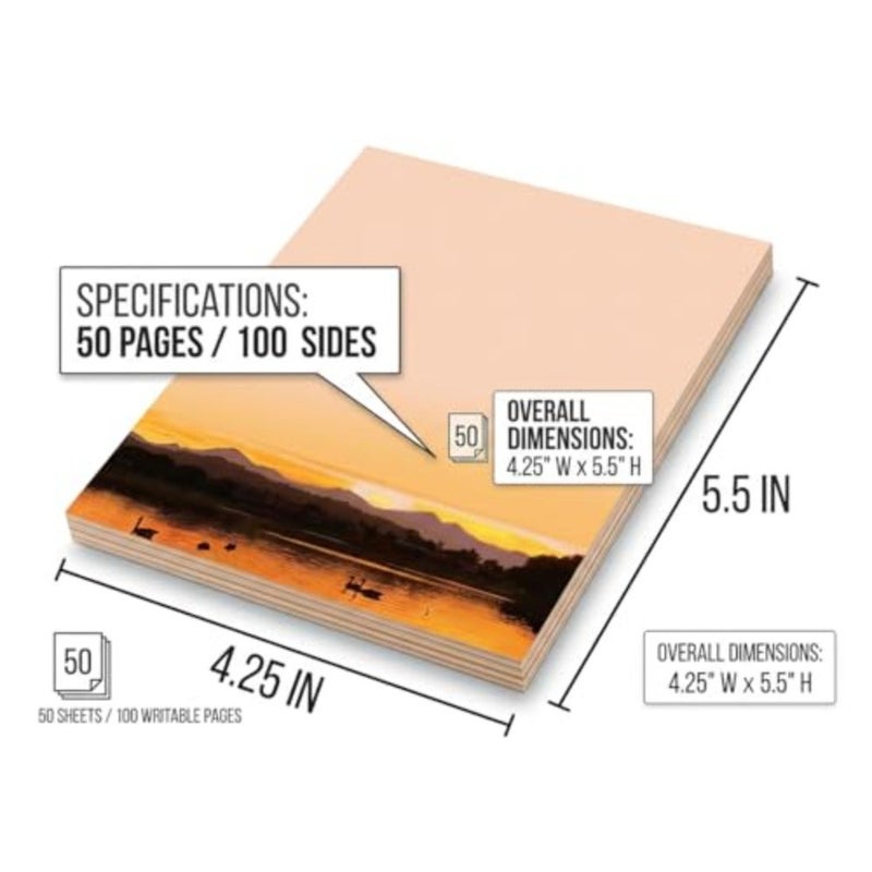 مفكرة Mountian Collection من Stonehouse - 4 دفاتر ملاحظات ذات مناظر طبيعية - Mountain Sun - قائمة التسوق، المعلم، المنزل، المكتب، الهدايا الصغيرة - - Image 4