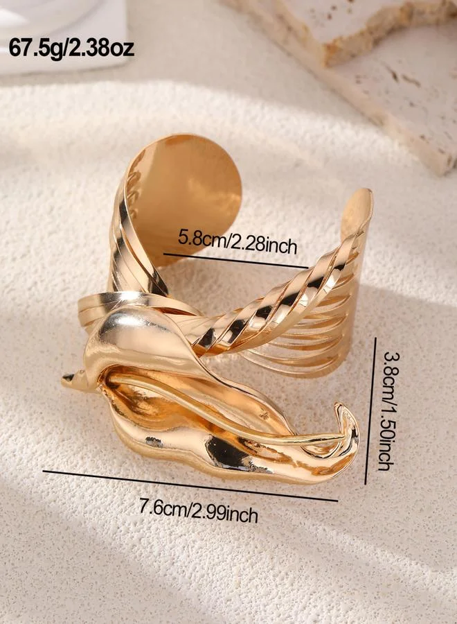 Take Two Irregular Open Leaf Cuff Bracelet