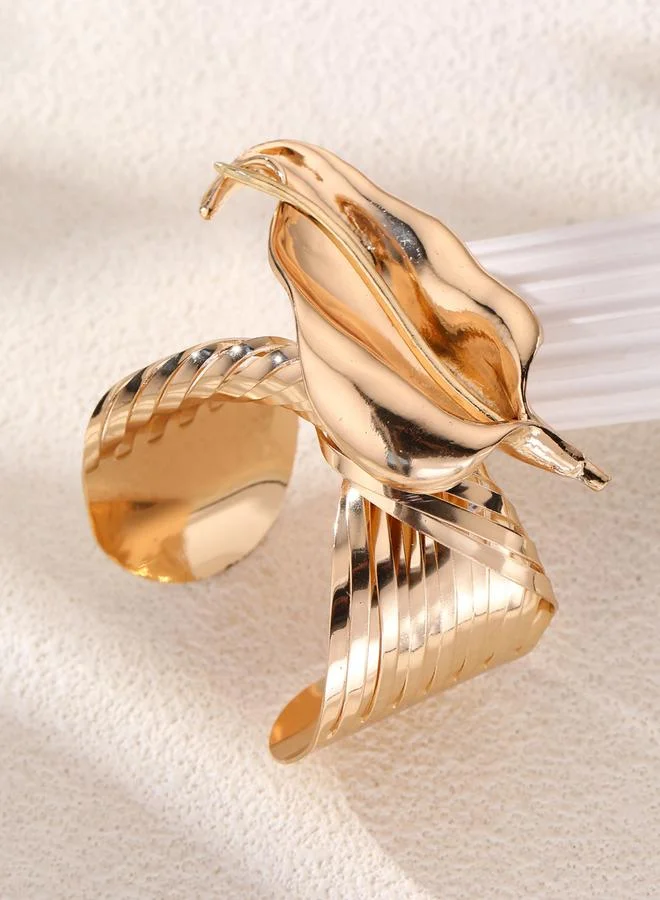 Take Two Irregular Open Leaf Cuff Bracelet