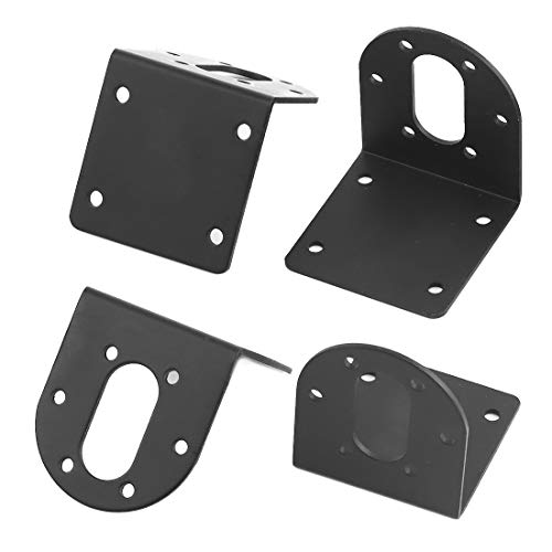 Rustark 4 Pcs 37mm Diameter DC Gear Motors Mounting Bracket Black Rust Resistance Gearbox Fixed Seat Gear Reduction Motor Holder with 4 Pcs 6mm Hex Coupling for Small Stepper Motors - Image 5