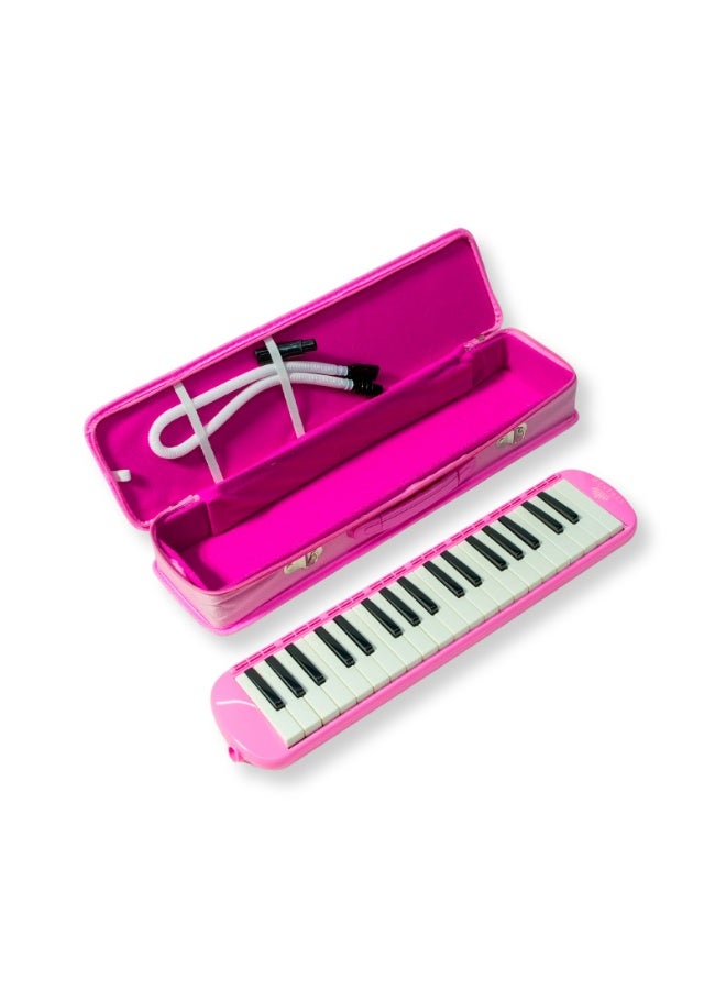 Steiner 37-Key Melodica GSM-08 – Fun & Portable Wind Keyboard Instrument with Case & Mouthpiece – Pink Finish - Image 4