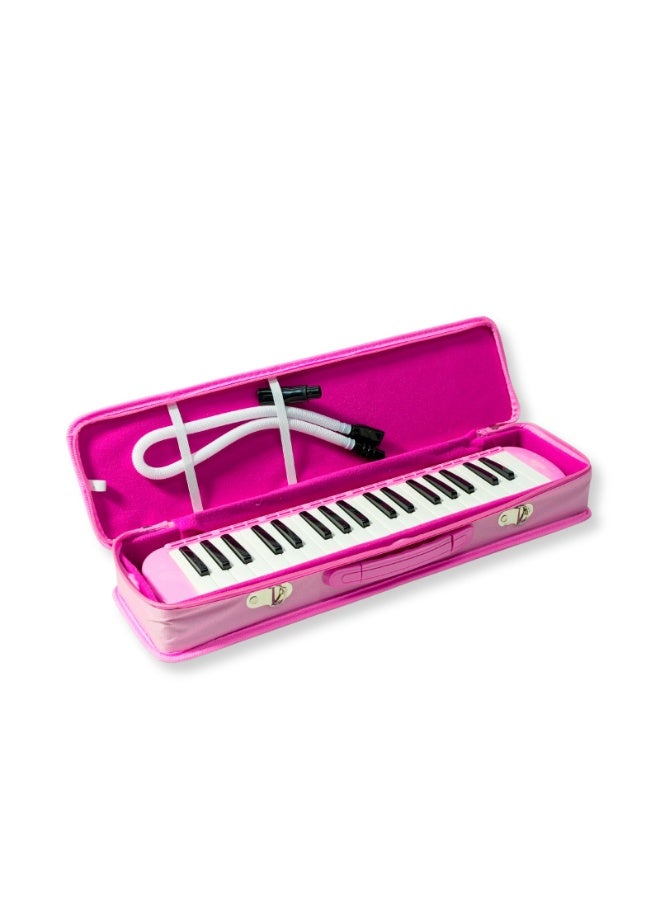Steiner 37-Key Melodica GSM-08 – Fun & Portable Wind Keyboard Instrument with Case & Mouthpiece – Pink Finish - Image 3
