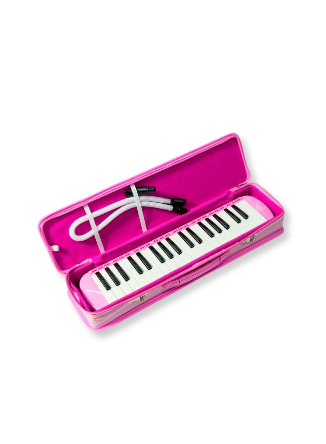 Steiner 37-Key Melodica GSM-08 – Fun & Portable Wind Keyboard Instrument with Case & Mouthpiece – Pink Finish - Image 2