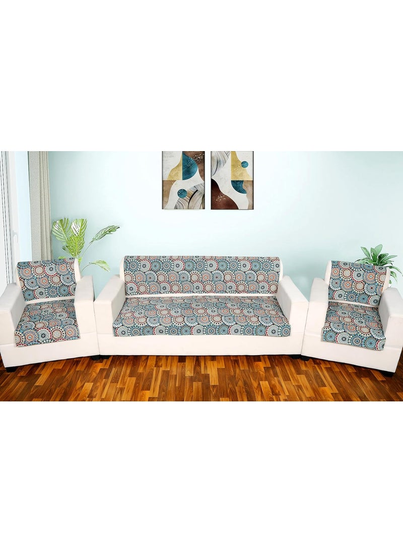 FABRIGAANZA FABRIGAANZA Velvet Printed Sofa Seat Cover for 5 Seater with Heavy Antiskid Backing Easily Machine Washable Sofa seat Runner for Couch 22 Inches X 48 Inch2Pcs 22 X 68 Inch2Pcs D2  - Image 2