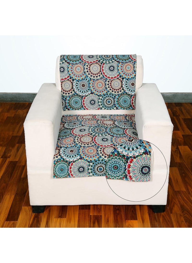 FABRIGAANZA FABRIGAANZA Velvet Printed Sofa Seat Cover for 5 Seater with Heavy Antiskid Backing Easily Machine Washable Sofa seat Runner for Couch 22 Inches X 48 Inch2Pcs 22 X 68 Inch2Pcs D2  - Image 4