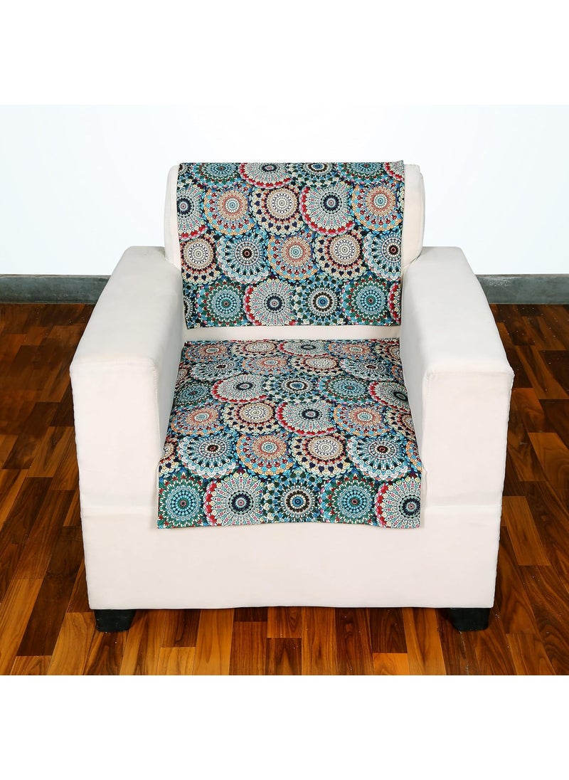 FABRIGAANZA FABRIGAANZA Velvet Printed Sofa Seat Cover for 5 Seater with Heavy Antiskid Backing Easily Machine Washable Sofa seat Runner for Couch 22 Inches X 48 Inch2Pcs 22 X 68 Inch2Pcs D2  - Image 5