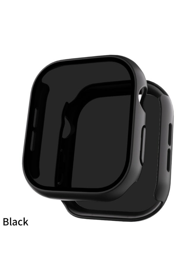 Compatible For Apple Watch Series 10 46mm Hard Case With Privacy Tempered Glass Screen Protector, Unique Design Hard Pc Waterproof Case Cover, Bumper Full Coverage Accessories For Iwatch 10 46mm, Black  - Image 1