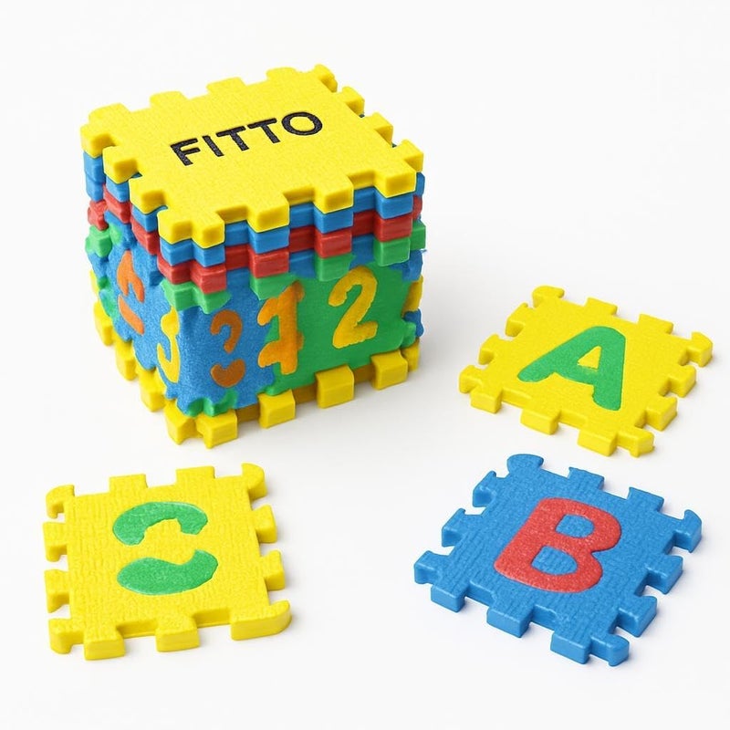 Fitto Puzzle Sheets A, B, C + 1,2,3 – 6x6 cm Educational Puzzle Worksheets for Kids, Learning Activity Pack - Image 1