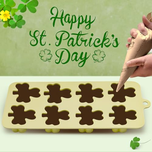 Dootafy Shamrock Chocolate Molds, 2 Pack Silicone Dessert Mold, St. Patrick's Day Theme, Green, Silicone, BPA Free - Image 4