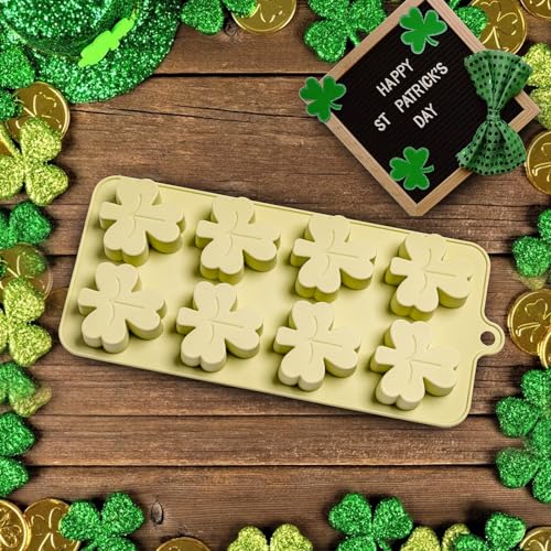 Dootafy Shamrock Chocolate Molds, 2 Pack Silicone Dessert Mold, St. Patrick's Day Theme, Green, Silicone, BPA Free - Image 5