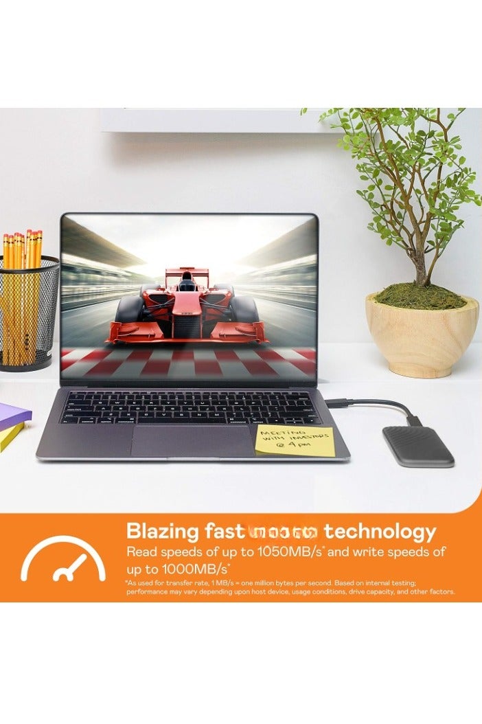Portable SSD, Portable External Solid State Drive, Sturdy And Blazing Fast Data Storage Drive, Password Protection Backup Drive With Hardware Encryption, (1pc, Golden, 500GB) - Image 4