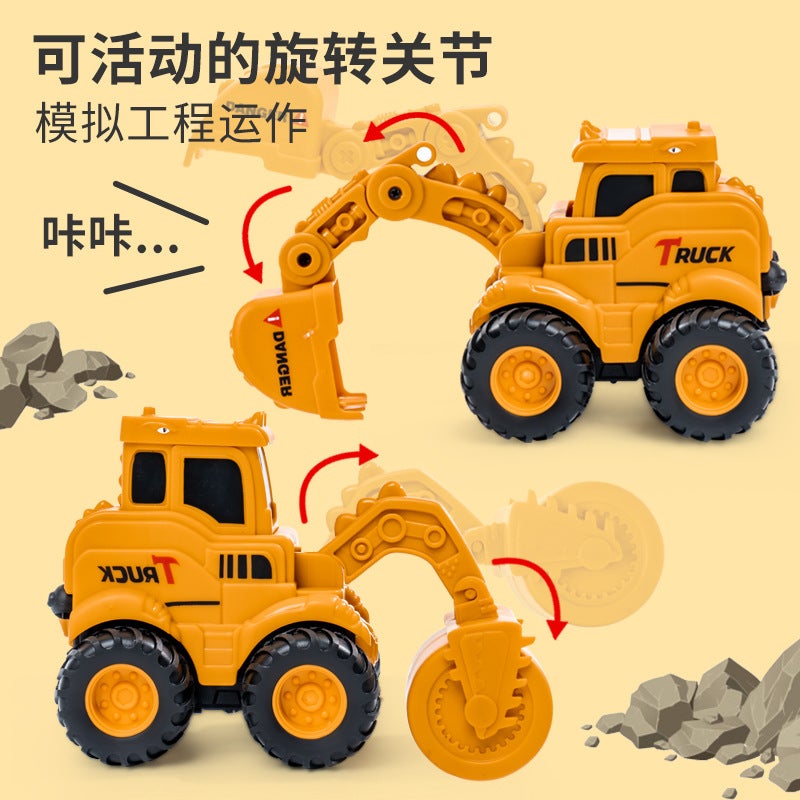 Children'S Toys Push-Slide Pull-Back Construction Vehicles Excavator Plastic Bulldozer Kids Toys Gifts - Image 3