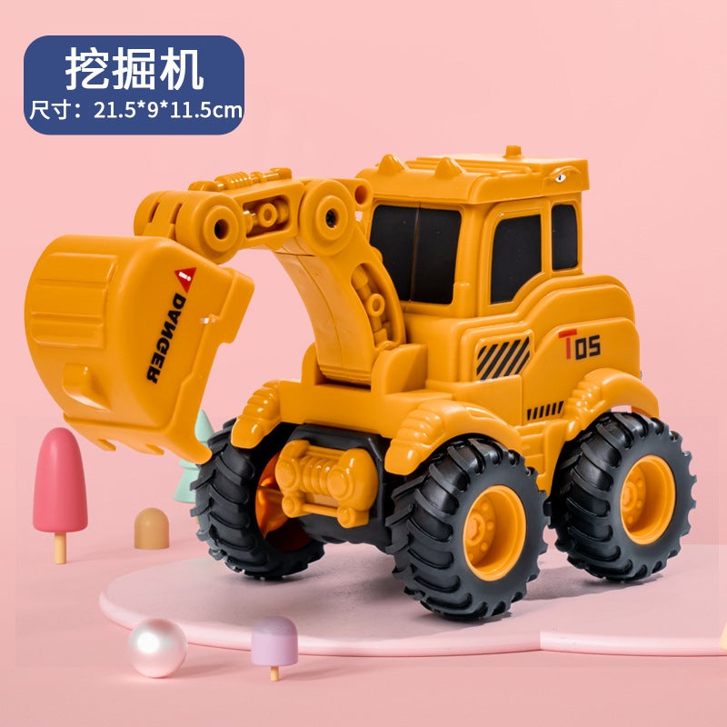 Children'S Toys Push-Slide Pull-Back Construction Vehicles Excavator Plastic Bulldozer Kids Toys Gifts - Image 1