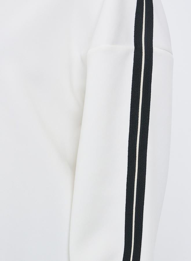 ستايلي سويت شيرت طويل بقصة واسعة واشرطة على الكتف - Image 3