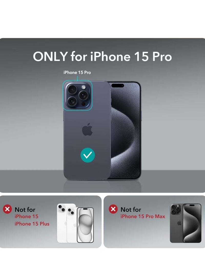 بروماس حافظة شفافة لهاتف ايفون 15 برو مقاومة للصدمات ومضادة للاصفرار، حافظة حماية من الدرجة العسكرية لهاتف ايفون 15 برو (شفاف) - Image 2