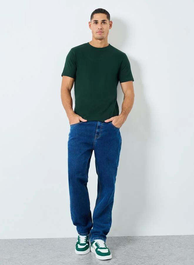 Styli Styli Pure Cotton Compact Jersey Regular T-Shirt