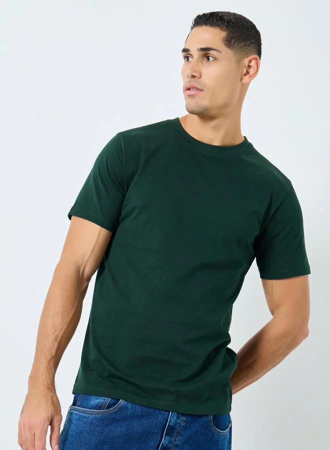 Styli Styli Pure Cotton Compact Jersey Regular T-Shirt