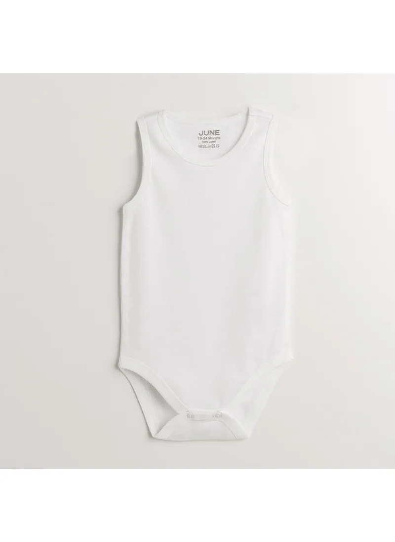 JUNE Baby Basic Crew Neck 2 Piece Athlete Body White