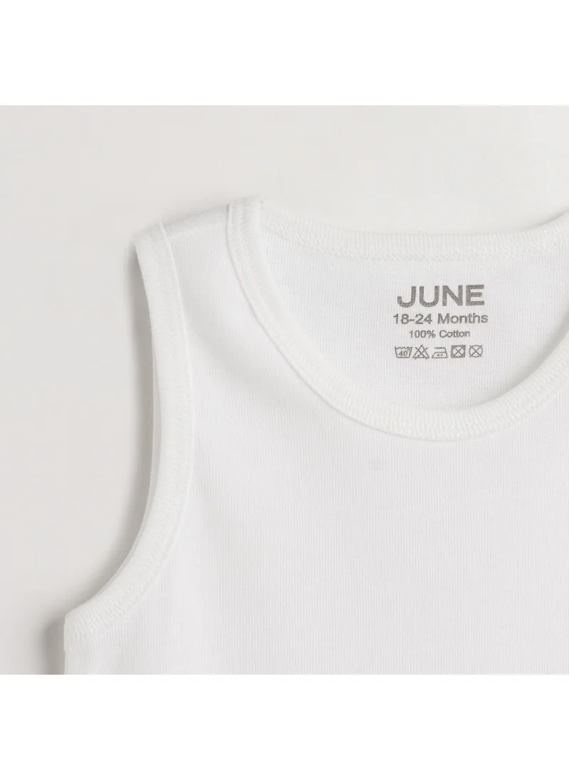 JUNE Baby Basic Crew Neck 2 Piece Athlete Body White