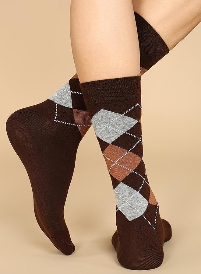 DICE Men's 6-pair sock set with assorted designs, soft cotton, comfortable and durable, breathable and moisture-wicking (multi-colored) - Image 3