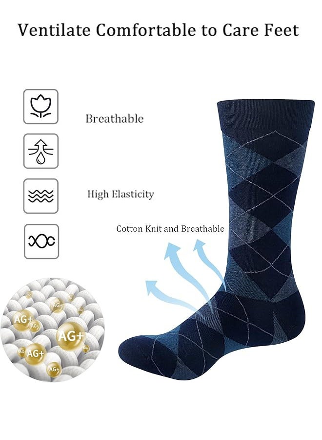 DICE Men's 6-pair sock set with assorted designs, soft cotton, comfortable and durable, breathable and moisture-wicking (multi-colored) - Image 4