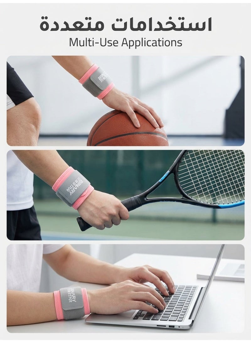 BINARY STAR Adjustable Compression Wrist Wraps (1 Pair) - Gym, Weightlifting, Basketball, Typing, Arthritis & Tendonitis Support for Men & Women " - Image 4
