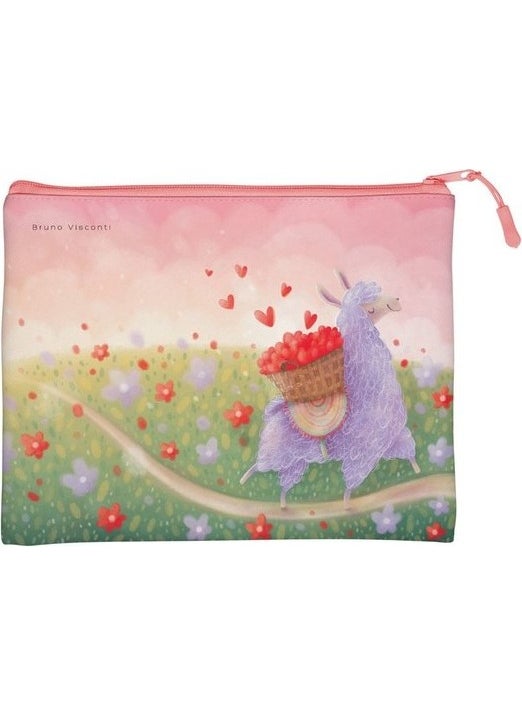Bruno Visconti Zippered Folder "lavender Llamas.hearts", А5+. 26см Х 20см 14-002/10 