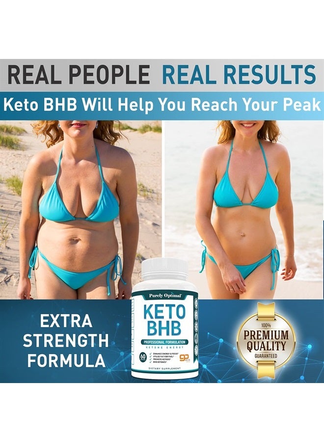 Purely Optimal Premium Keto Diet Pills Utilize Fat for Energy with Ketosis - Boost Energy & Focus, Manage Cravings, Support Metabolism - Keto Bhb Supplement for Women & Men - 30 Days Supply  - Image 3