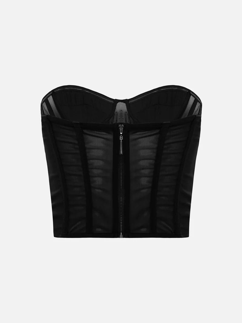 Lichi  Semi-transparent corset with rhinestones for Women | Best Price UAE