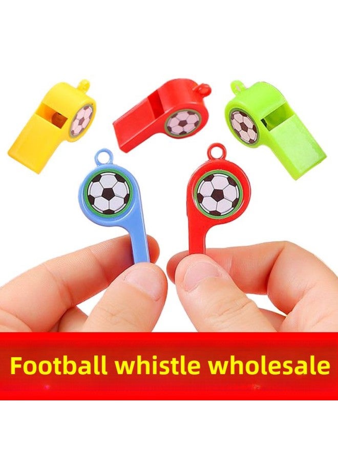 Loquat Referee Plastic Kids With Rope Children's Toy Whistle Fan Whistle Games Whistle Kindergarten Teacher-Color:Football Whistles (4 Pieces) In Random Colors - Image 5