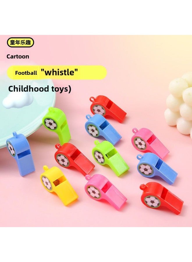 Loquat Referee Plastic Kids With Rope Children's Toy Whistle Fan Whistle Games Whistle Kindergarten Teacher-Color:Football Whistles (4 Pieces) In Random Colors - Image 4